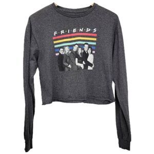 FRIENDS Cropped Boxy Long Sleeve Tee Shirt Size Medium